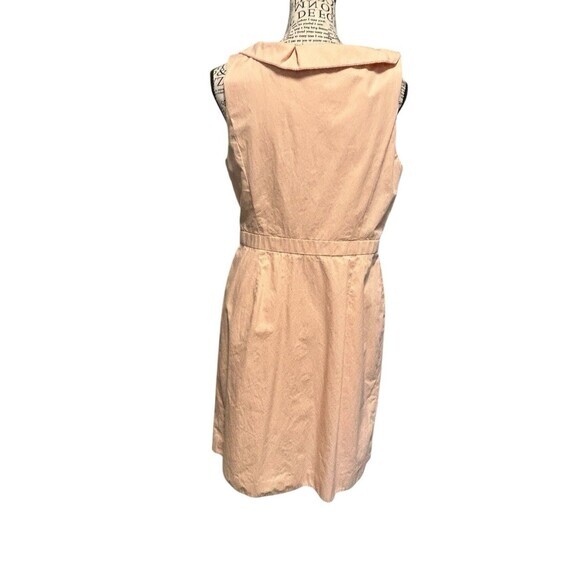 J. CREW Peach Sleeveless Dress Knee Length Ruffled 10 City Vibes Coastal Chic - Picture 4 of 6